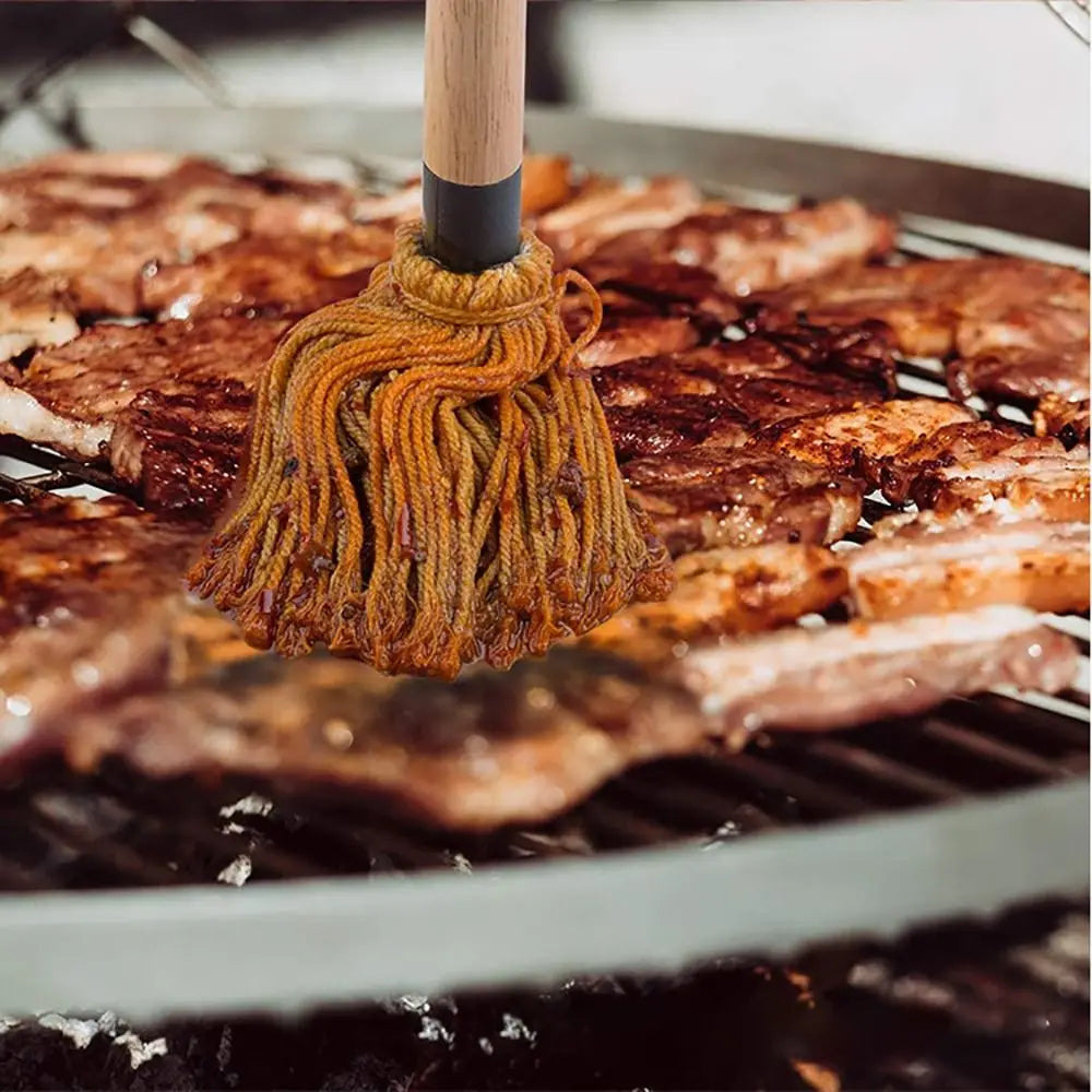 18" BBQ Sauce Basting Mops, Roasting or Grilling Basting Mop, Grill Basting Mop for Barbeque, Marinade, Smoking Steak or Glazing