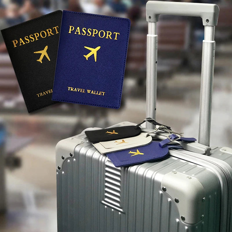 1pcs PU Leather Luggage Tag Name ID Labels Travel Suitcase Identifier Label Boarding Bag Tag Travel Accessories