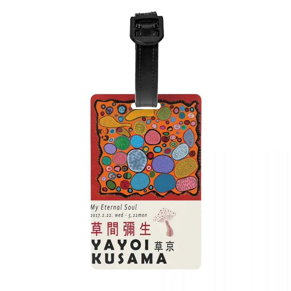 Custom Yayoi Kusama Abstract Painting Luggage Tag Privacy Protection Baggage Tags Travel Bag Labels Suitcase
