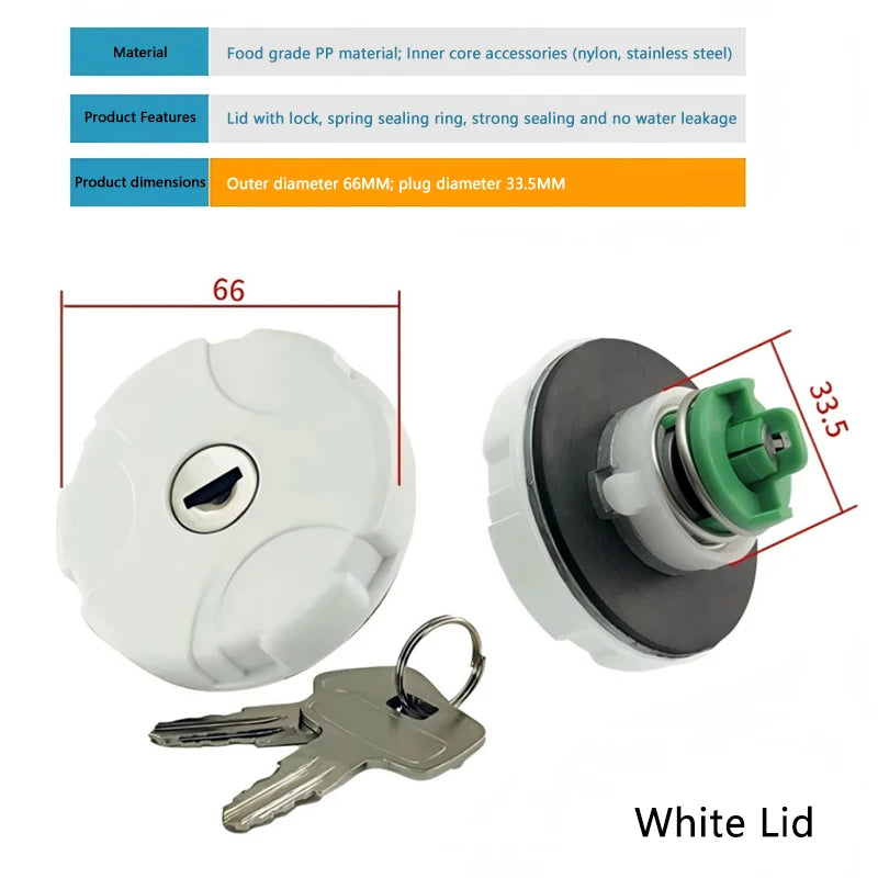 For Fiamma Rv Gravity Water Inlet Cap Sealing Replacement Accessories For Camper Trailer Caravan Travel Vehicle Water Tank