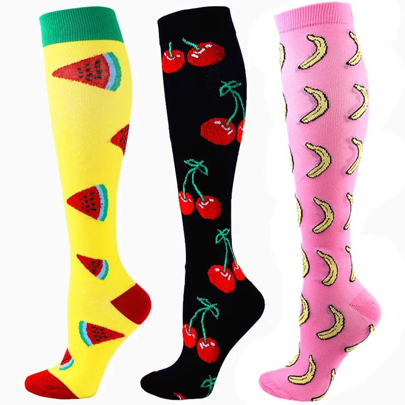 Unisex Compression Socks for Men and Women Medical Diabetes Varicose Veins Sports Socks for Running Cycling Travel Flight Yoga