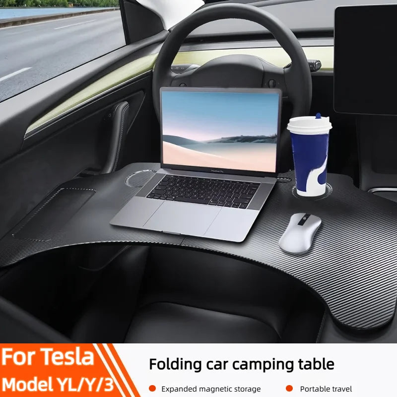 For All Tesla Model YL/Y Juniper Model 3 /Y 2017-2026 Steering Wheel Laptop Tray Food Desk Portable Office Table Car Accessories