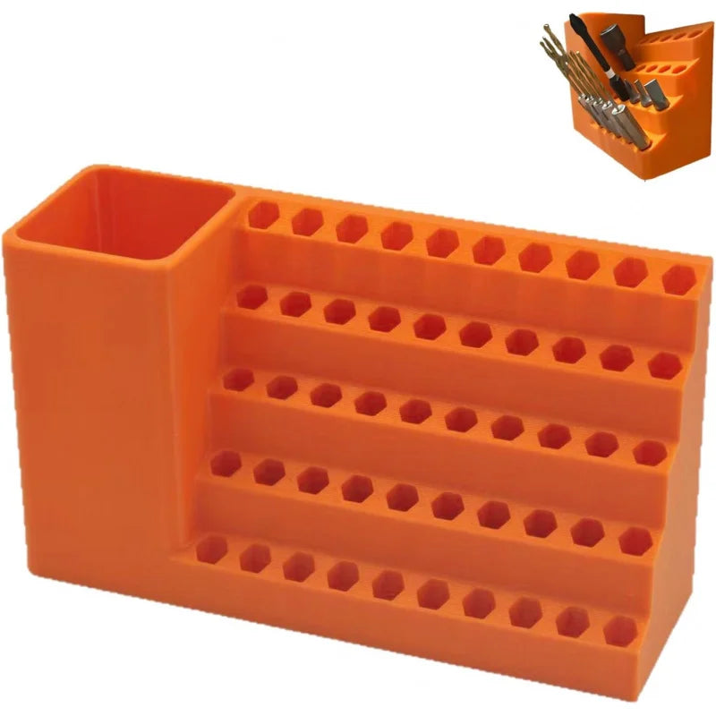 50-Hole 1/4 Inch Impact Driver Bit Holder Organizer Durable Tool Box for DIY Workshop Hex Screwdriver Bit Storage Box