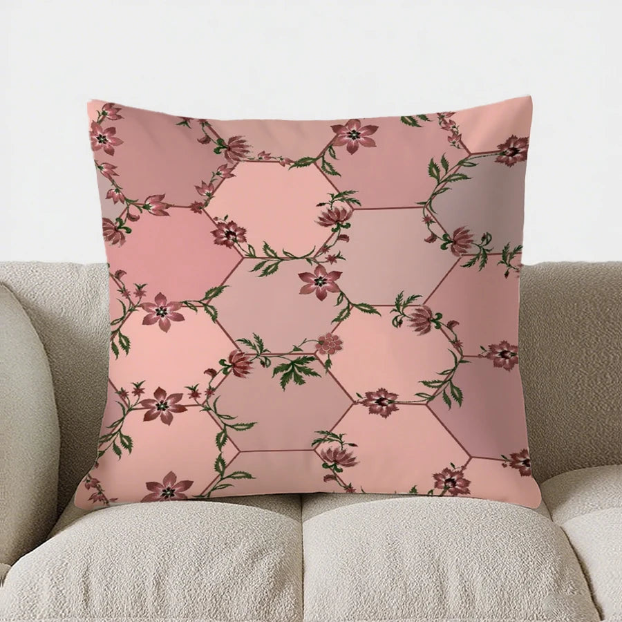 Green Paisley & Floral Double-sided Printed pillow cover Short plush Suitable living rooms bedrooms sofas throw cushion cover