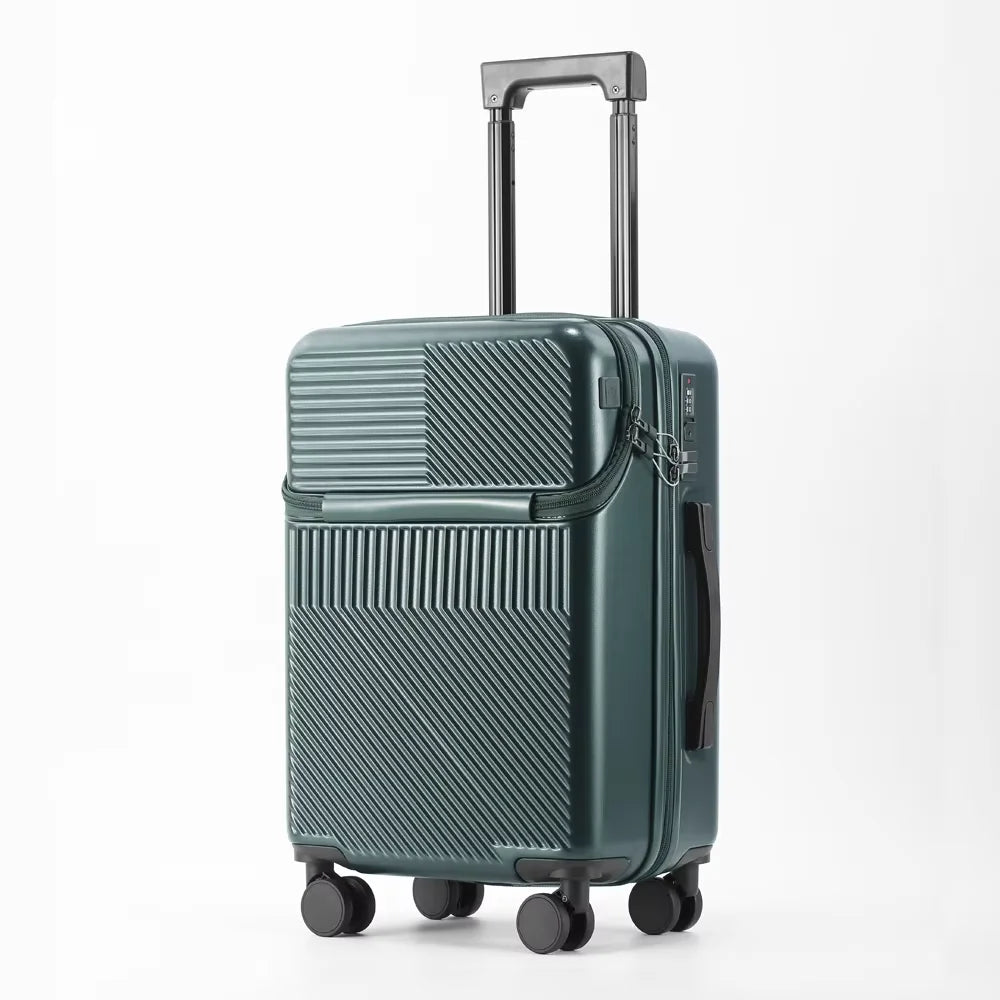 Bunnyfly Stylish Business Suitcase Luggage 20-inch Compact Lightweight Carry-on with Cup Holder for Travel