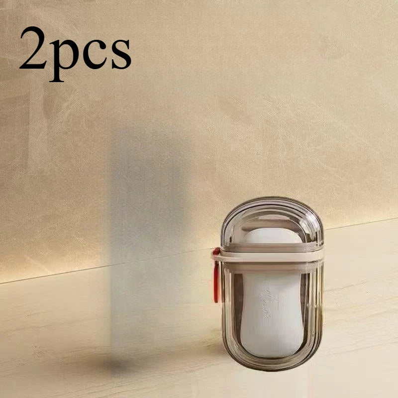 2pcs  Transparent Travel Case with Secure Lid for Toothbrushes, Brushes, and Accessories, Travel Toothbrush Holder