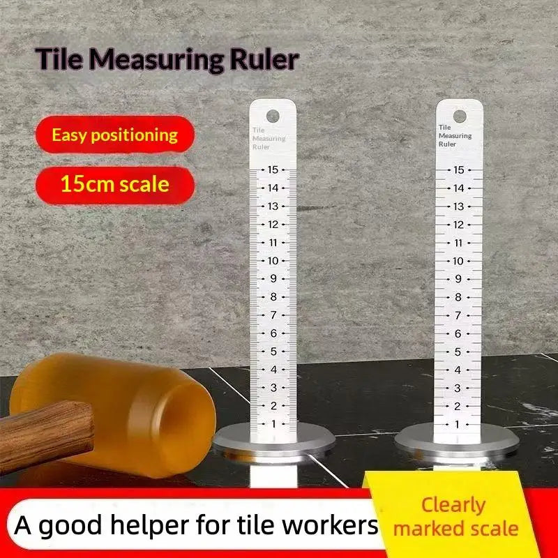 [ZY]1Pcs Double-side Precision Scale Equal Height Ruler Practical Multipurpose Stainless Steel Lay Floor Tile Special Ruler[ZY]