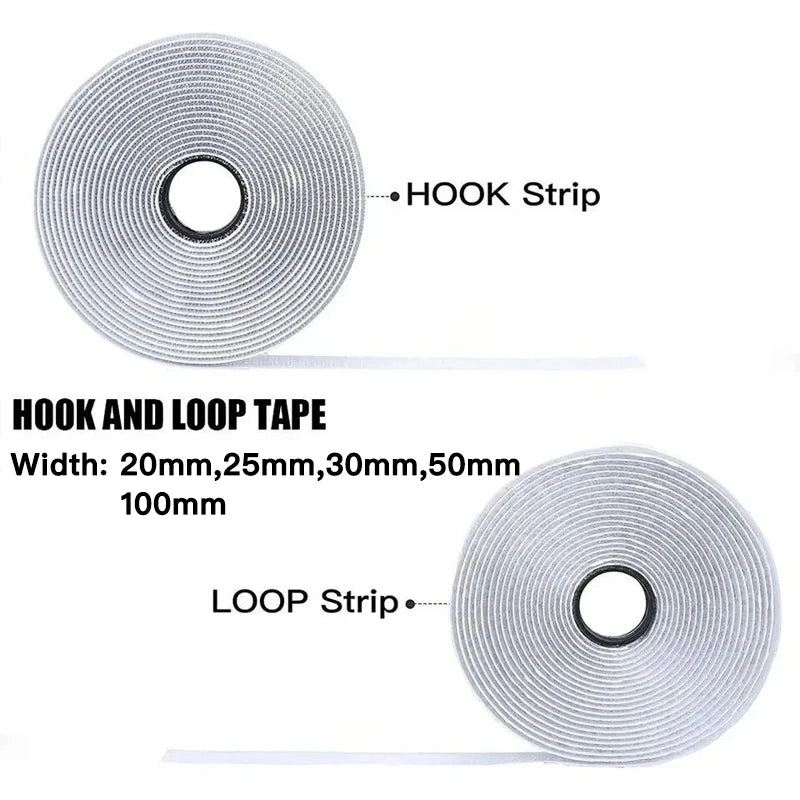 1-25M Velcros Self Adhesive Hook and Loop Fastener Tape House Diy Magic Tap Auto Double Sided Roll Strong Glue Home Strap Strips