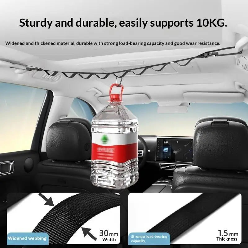Car Clothes Drying Rope, Multi-functional Hanging Hanger For Vehicle Rear Seats, Storage And Fixing Hook