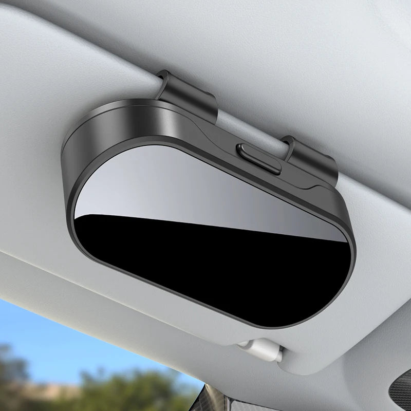 Mirror Glossy Multifunctional Glasses Case, Car Sunshade, Glasses Clip Card, 2-in-1 Storage Box, High-End Sunglasses Holder,