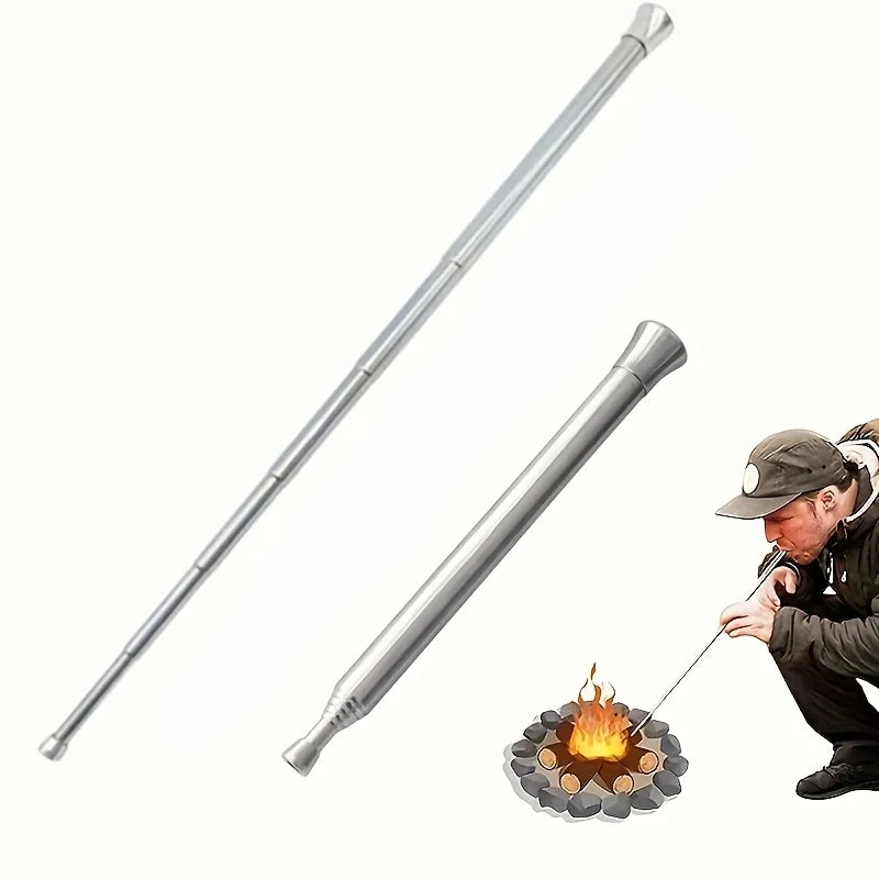 1/2/4pcs Outdoor Cooking Blowpipe, Telescopic Camping Fire Blower, Portable Survival Tool, Essential for Picnic Cooking