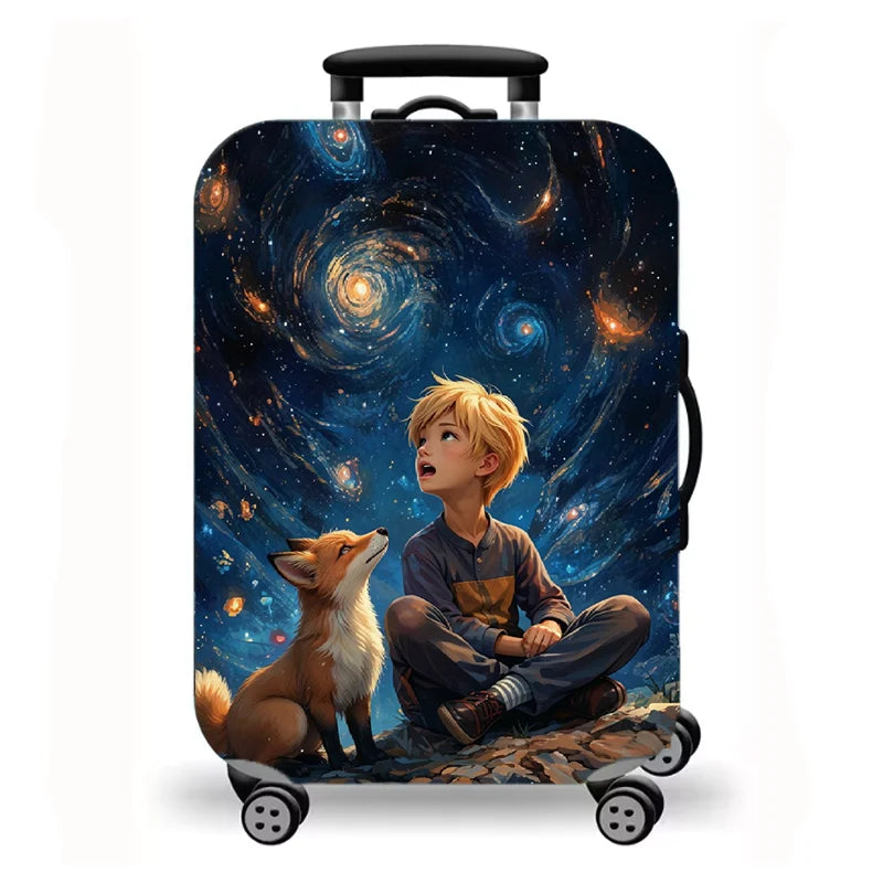 Luggage Cover, Anime Fantasy Cosmic Art Print Stretch Suitcase Protector for Travel, Sci-Fi Character Design