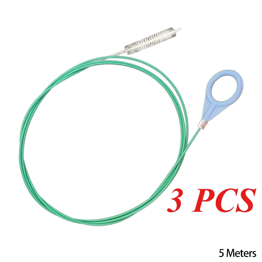 3/5m 1/3Pcs Drain Hole Cleaning Brush Flexible Car Drain Dredge Sunroof Cleaning Scrub Brush Tool Skylight Drain Pipe Brush