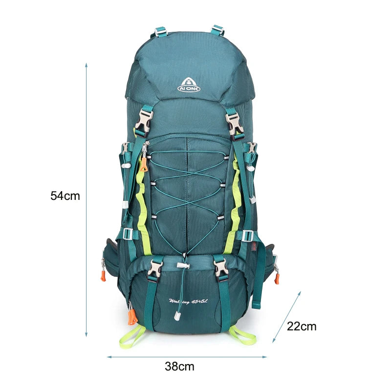 45+5L Suspension Outdoor Hiking Backpack Camping Breathable Backpack Multi-Functional Climbing Sports Backpack