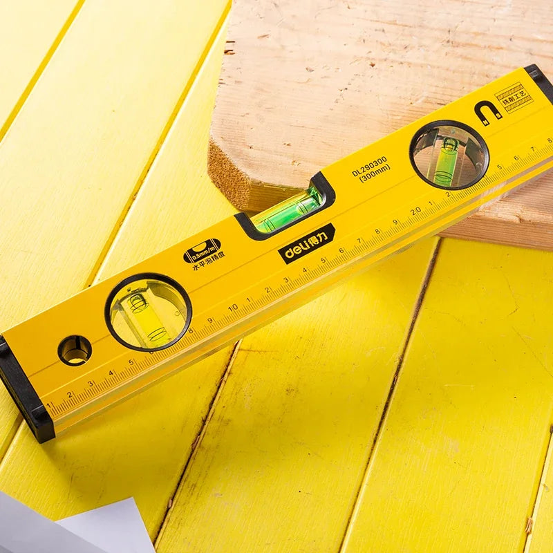 Deli 300-600mm High Precision Magnetic Level Ruler Aluminum Alloy Blister Design Multifunctional Level Measuring Instruments