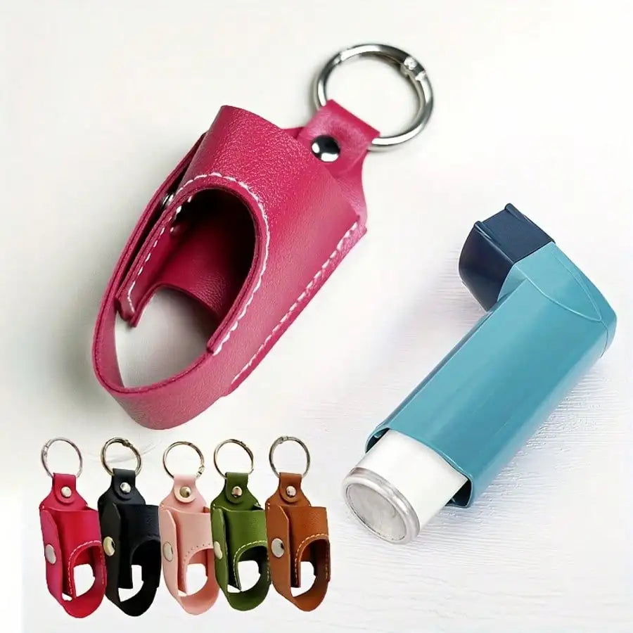 Asthma Inhaler Keychain Holder, Casual Style Cough Bottle Protector, Portable , Available In Black, Blue, Pink, Grey, Suitable For Outdoor Use