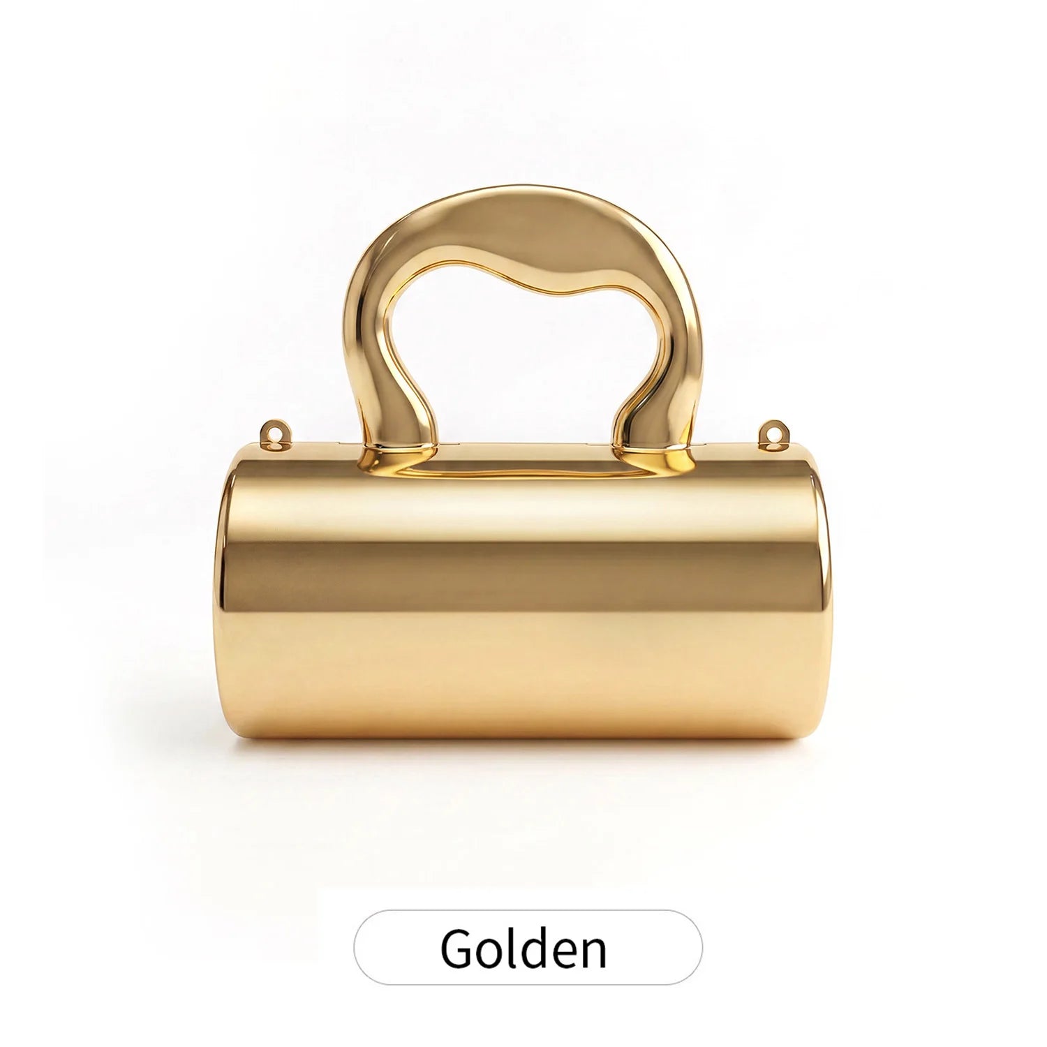 Women's stylish mini clutch bag made of gold cylindrical acrylic with a chain strap suitable for parties weddings and banquets