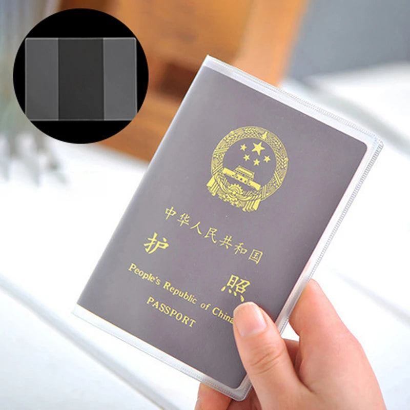 1pc Travel Waterproof Dirt Passport Holder Cover Wallet Transparent PVC ID Card Holders Business Credit Card Holder Case Pouch