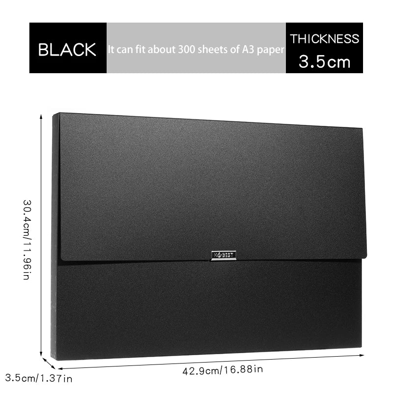 A3 Document File Box High-grade Type Foldable BuckleThickened Waterproof Large Capacity Plastic Paper Storage