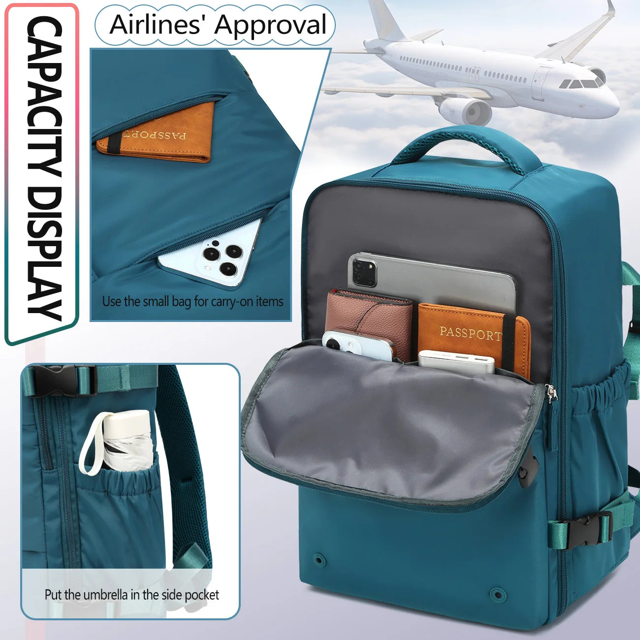 Vacuum Compression Backpack, Airline-Approved Carry-On Size, Tote Bag/Laptop Backpack, Unisex Design