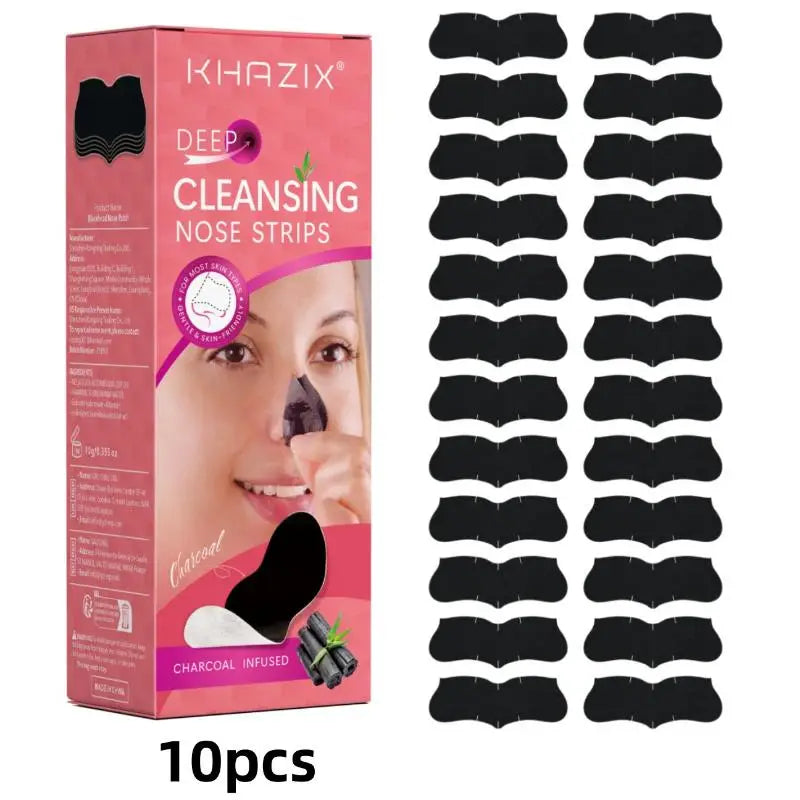 10/30Pcs Black Hydrocolloid Nose Strips Deep Cleansing Blackhead Remover Gentle Patches For Blackheads & Whiteheads