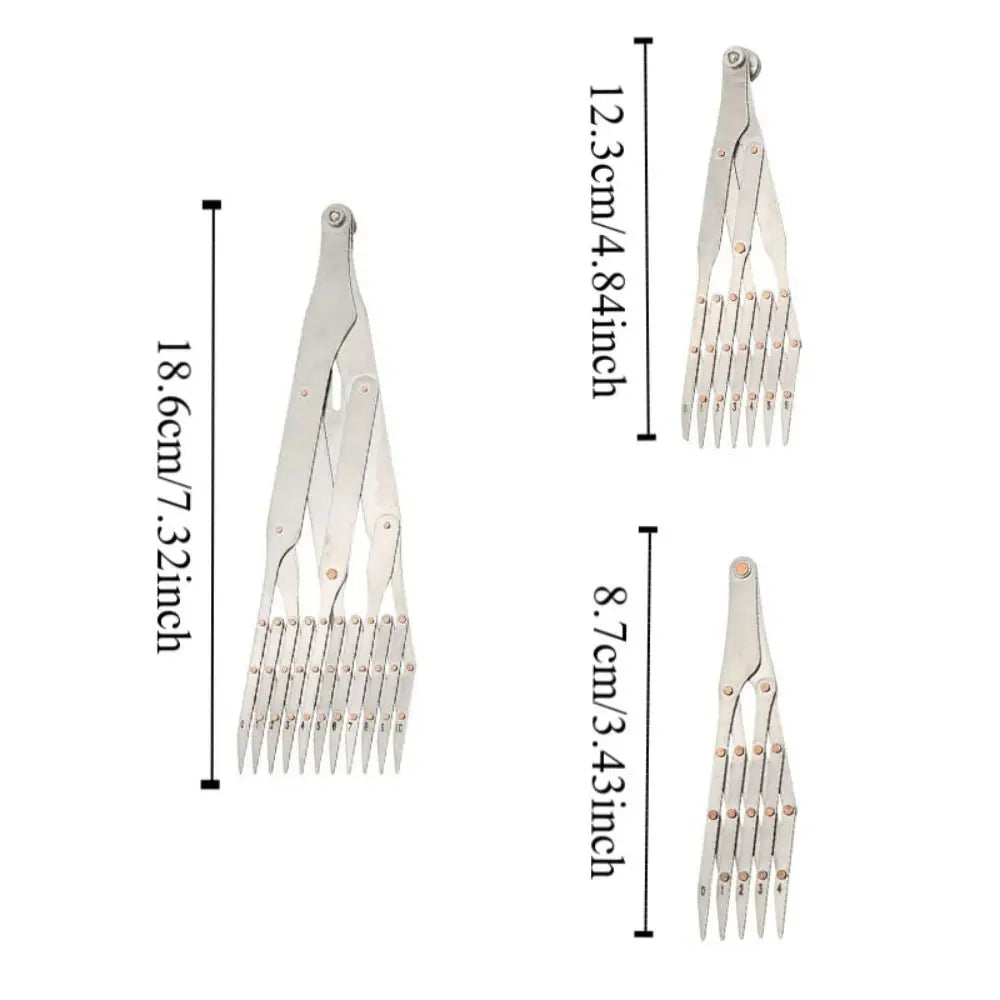 Equally Spacing Sewing Gauge Stainless Steel Quick Mark Space Divider Auxiliary Tool 5/7/11 Teeth Isometric Divider Ruler
