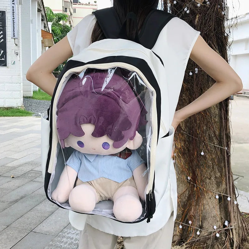 Cute Display Dolls Ita Backpacks High-capacity Transparent Doll School Bags Zipper Doll Rucksack Students