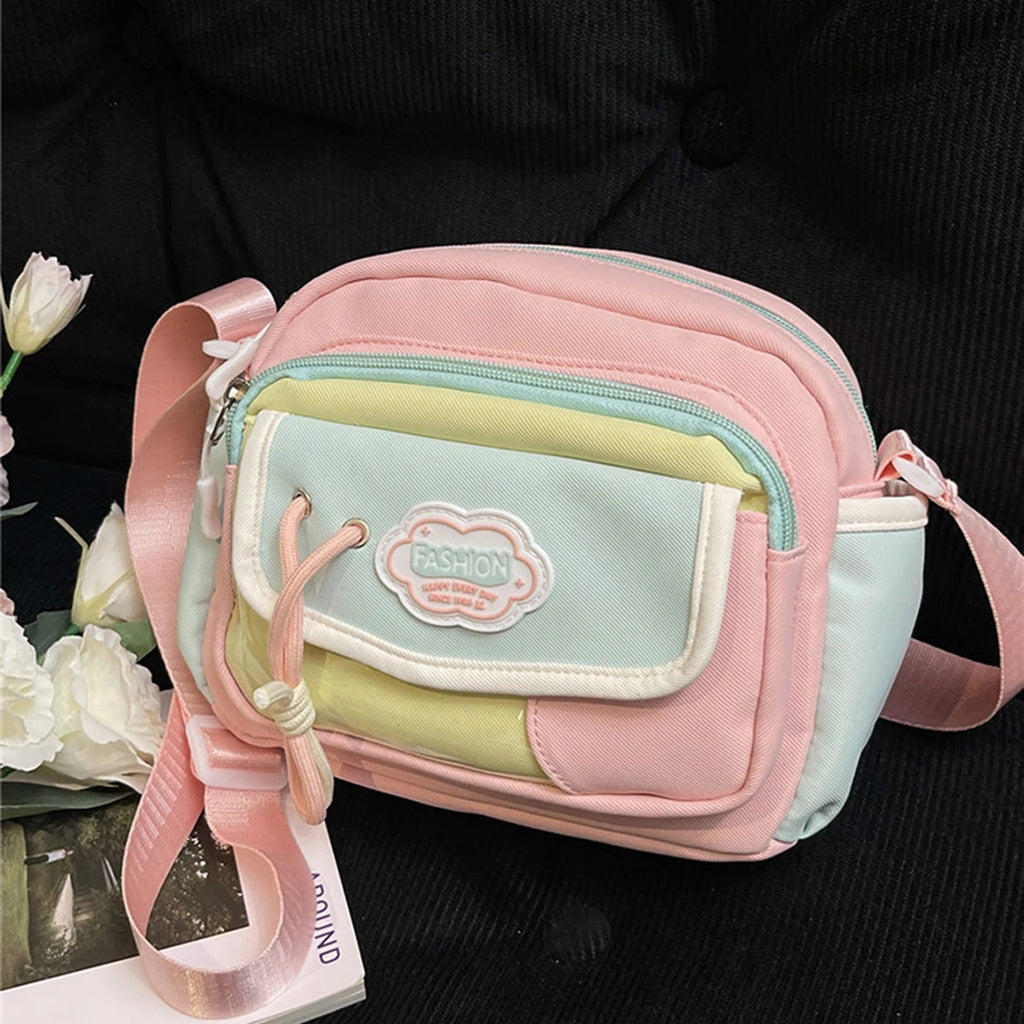 Cute Crossbody Bag for Junior High School Girls, Good-Looking, Large-Capacity Handbag, Tutoring Shoulder Bag, Commuting Spring Outing School Bag for Girls
