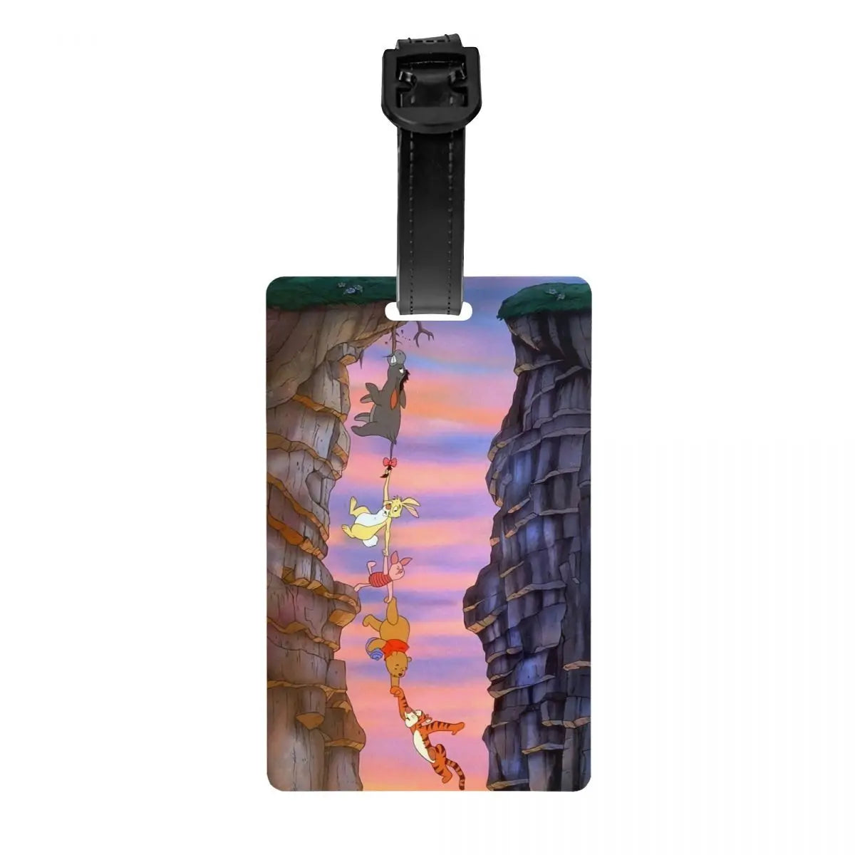 Custom My Friends Cartoon T-Tigger Pooh Luggage Tag Privacy Protection Baggage Tags Travel Bag Labels Suitcase