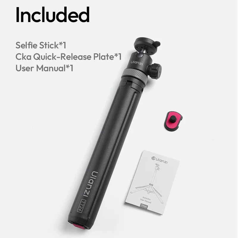 Ulanzi TT24 1.5M Cka Quick Release Selfie Stick Four-Leg Tripod Stand for Mobile Phone Gopro Action Camera with 360° Rotation