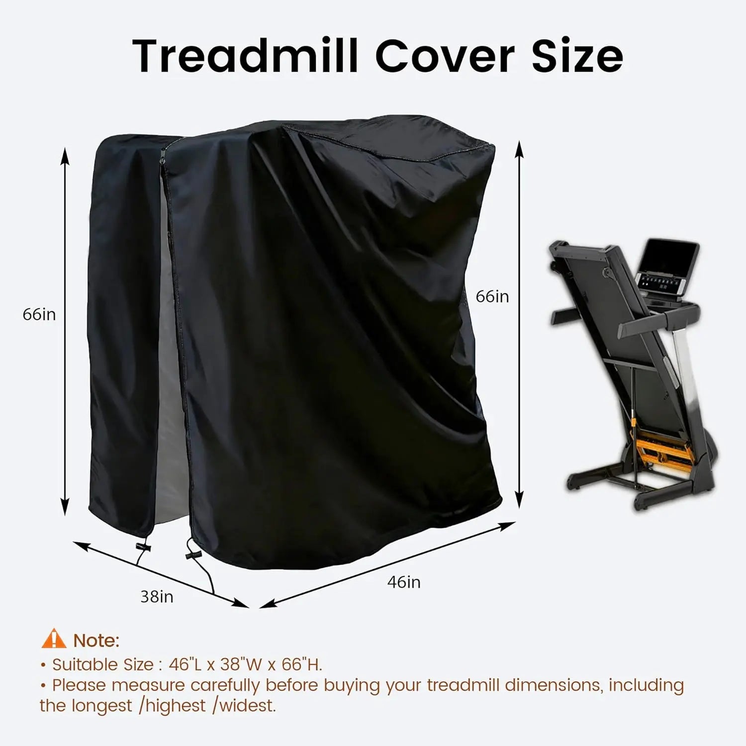 Folding Treadmill Cover, Oxford Cloth Waterproof/Sunproof/Dustproof, Full Coverage Protector for Home Gym Equipment