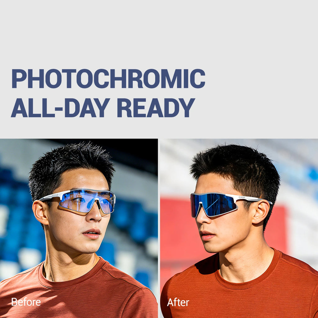 KAPVOE UV400 Photochromic HD Sunglasses Stylish Outdoor Glasses for Mountaineering Cycling Running Camping Driving Sunglasses