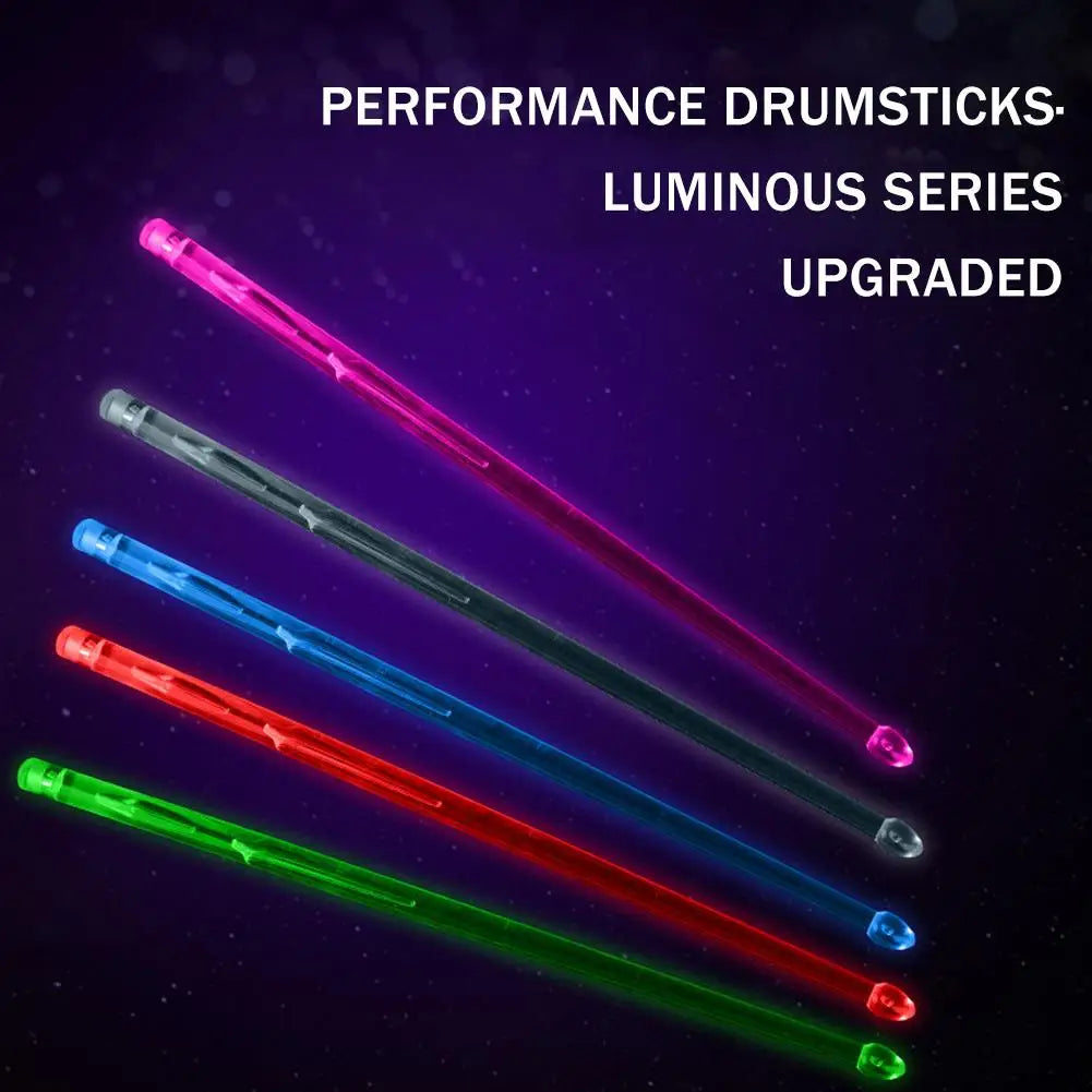 LED Light Up Drumsticks Jazz Drum Sticks 15 Gradient Colorful Lights USB Charging With ON/OFF Drumstick Drum Set Accessor
