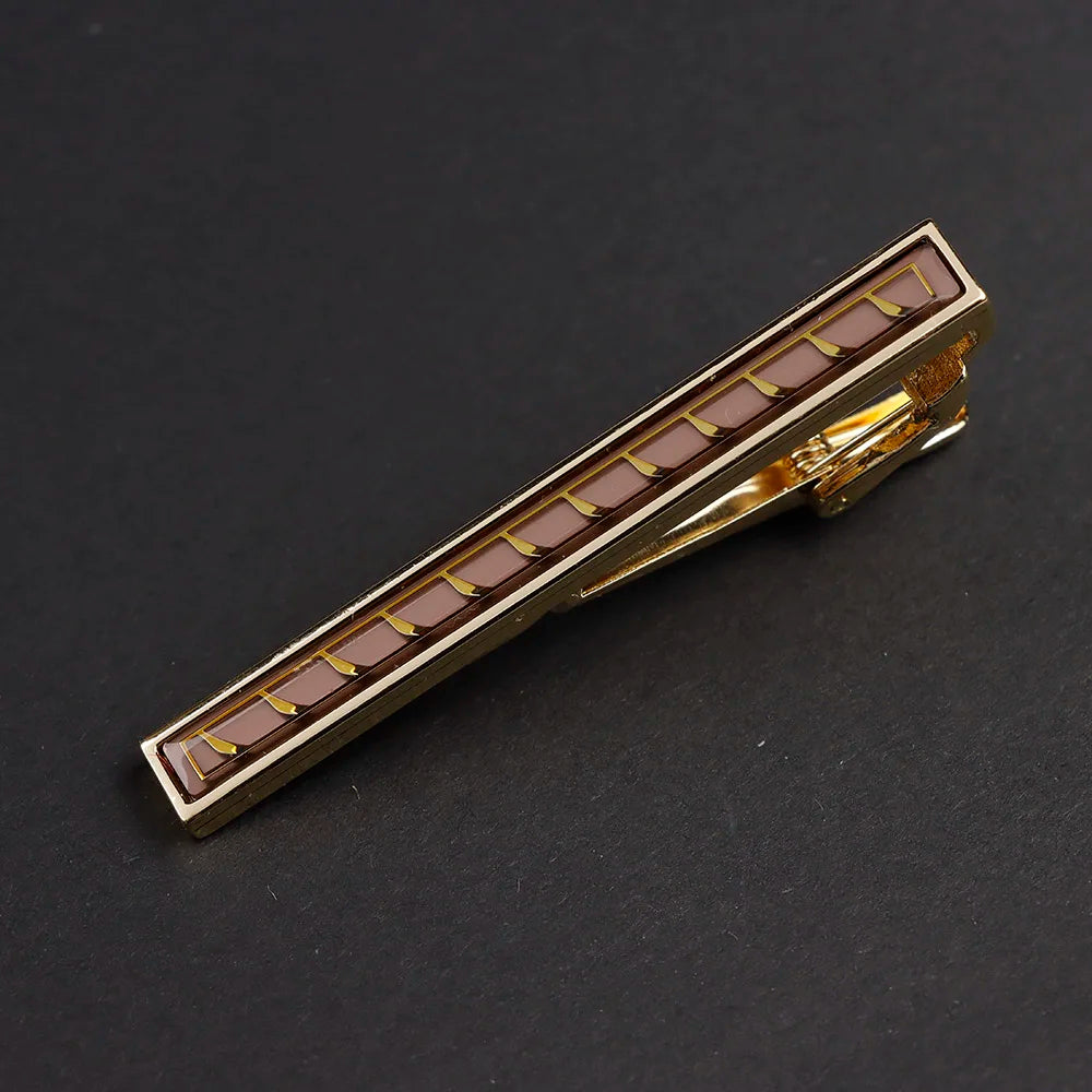 New High Quanlity Classic Golden Sliver 6cm Designer Metal Tie Clips Set Necktie Pin For Men Business Banquet Accessories Gift
