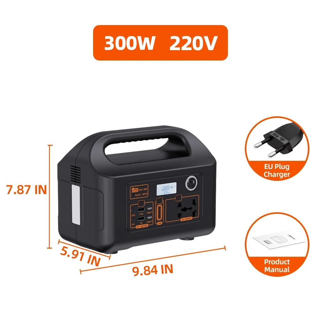 150W Portable Power Station Power Generator 110V 220V LED Light Emergency Solar Power Bank for Outdoor Camping Travel