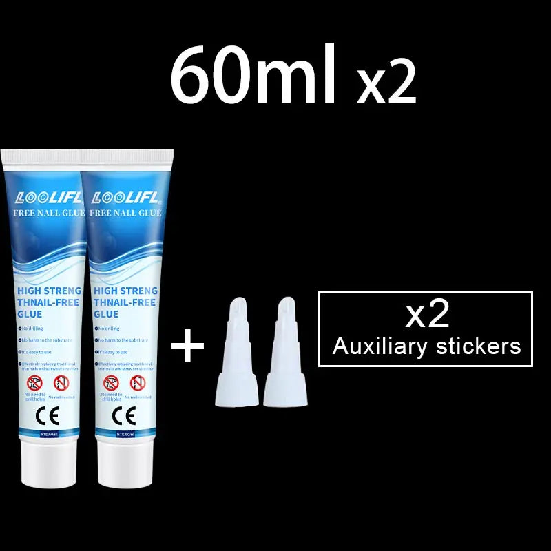 No need to drill holes, strong universal nail free waterproof multi-functional super adhesive, suitable for wall metal mirror ba