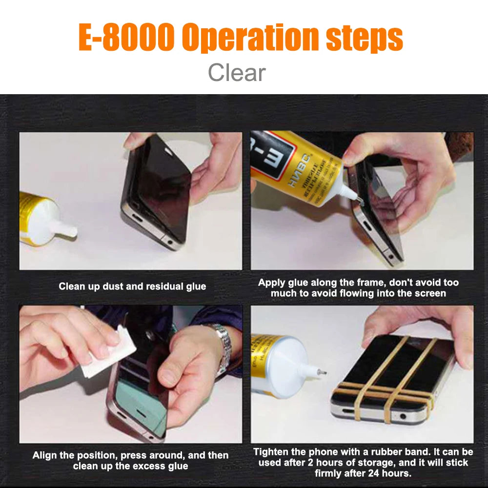 E800 Glue Adhesive Phone Screen Back Cover Middle Frame Warped Edge DIY Handicrafts Metal Paste Screwdriver Crowbar Repair Tool
