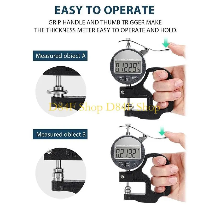 D84F Digital Thickness Gauge 0.001mm/0.00005" 12.7mm/0.5" Electronic Micrometer Thick