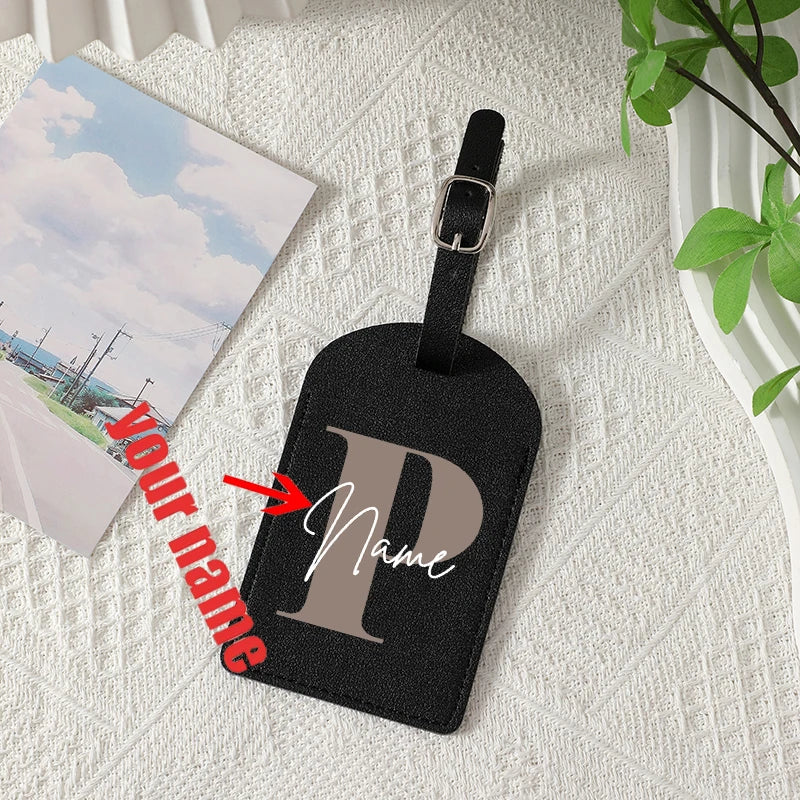 A-Z Initial Personalized Name Luggage Tag 26 Letters Custom Name Luggage Boarding Tags Travel Id Identification Luggage Tag Gift