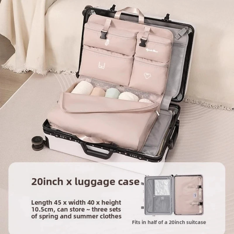 Travel Organizer Bag Set,Portable Large Capacity Foldable Storage Bag for Business TripLuggage Suitcase Clothe Closet Wall Mount
