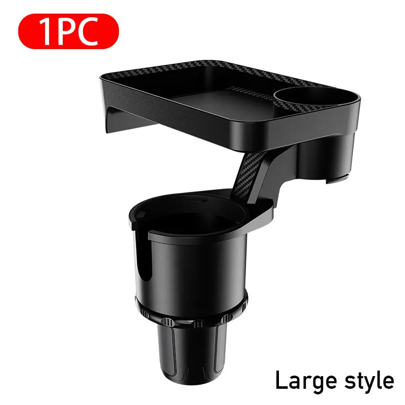 SEAMETAL Premium Car Cup Holder Expander Multi-Function Drink Holder with Food Table 360-Degree Adjustable Base Tray for Snack