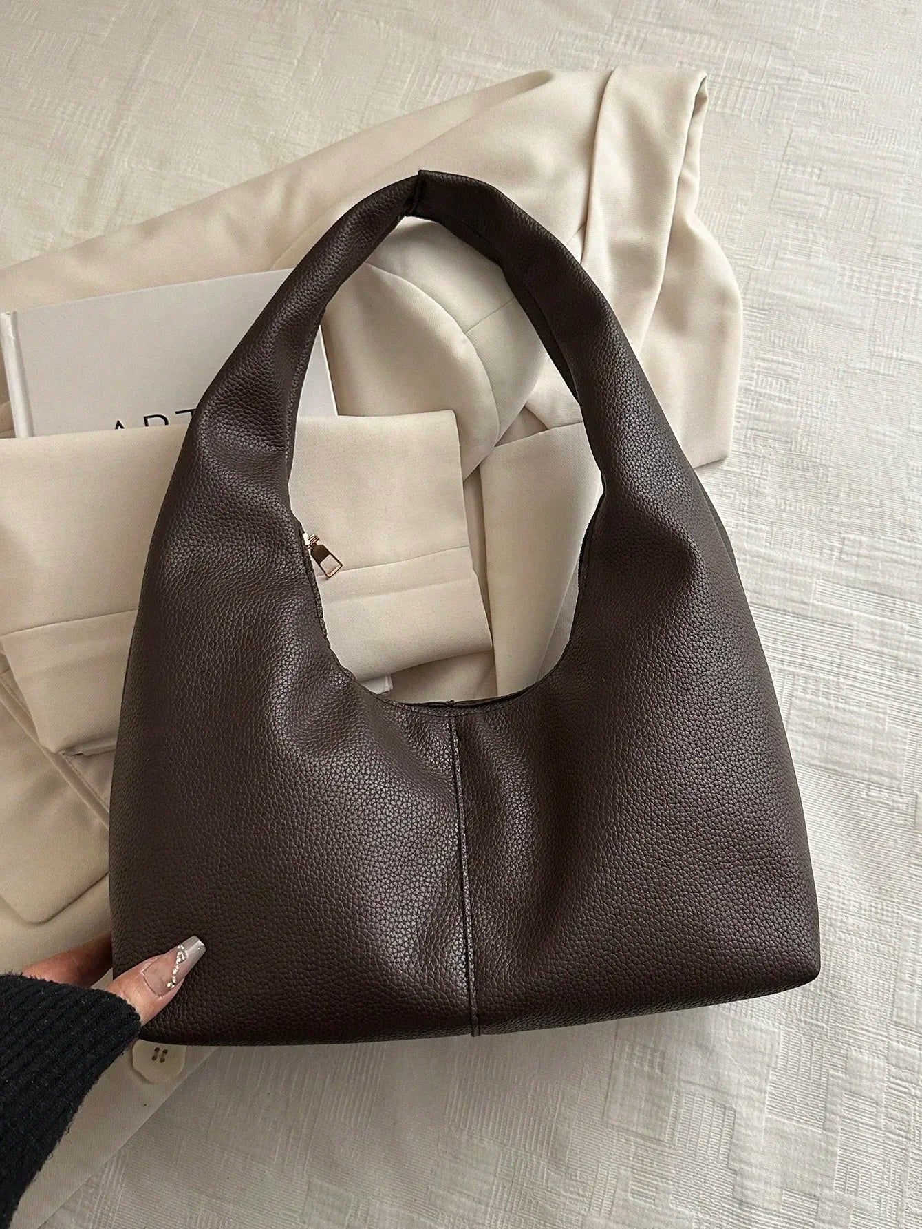 Large Capacity Solid Color Women's Shoulder Bag, Multifunctional Crossbody Bag, Women's Shoulder Tote Bag, Large Capacity Crossbody Tote Bag, Casual Work Bag