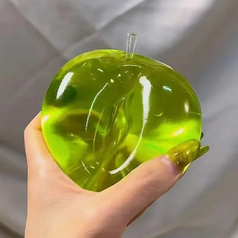 Squishy Green Apple Stress Ball Fidget Sensory Toy for ADHD Autism Slow Rebound Squeeze Toy for Kids Adults Decompression Gift