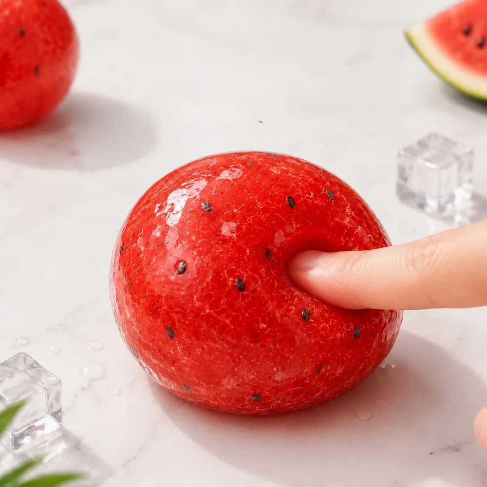 Kiwi & Watermelon Slush Squeeze Ball Squishy Fidget Toy Crunchy Sound Handmade Squishy Ball Realistic Simulation Decompress Toy