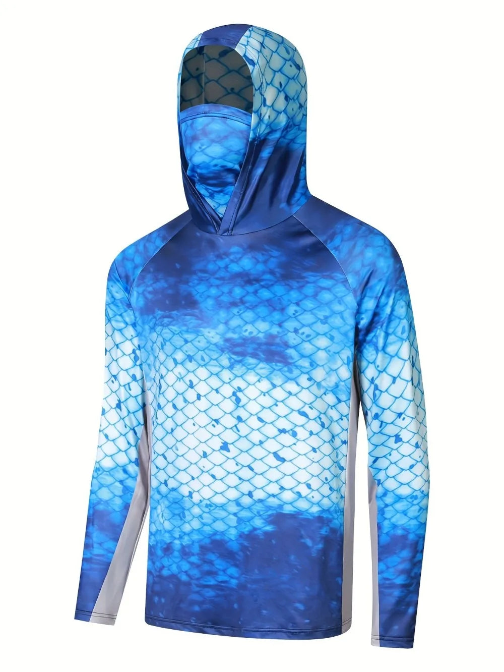 American men's summer camouflage graffiti print micro elastic breathable fishing suit long sleeved T-shirt outdoor casual top