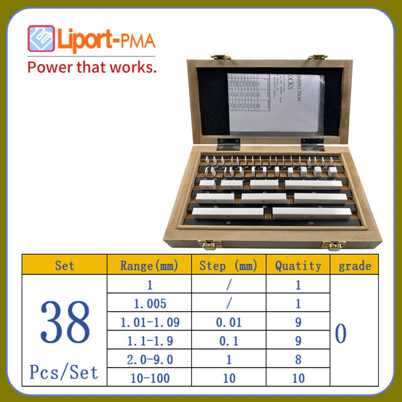 32-122pcs/set,Ceramic Rectangular Gauge Block Set,Grade 0 ,Customized Gauge,Tools for Micrometer and Caliper Inspection