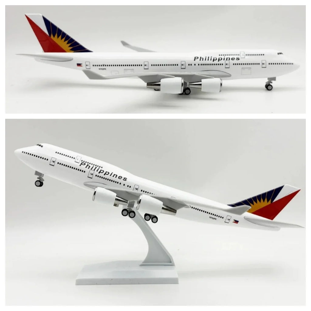 Airplane Scale 1:250 B747 Philippine Airlines Aircraft Model 30cm Resin Simulation Aircraft Toys Child Aviation Enthusiast Gift