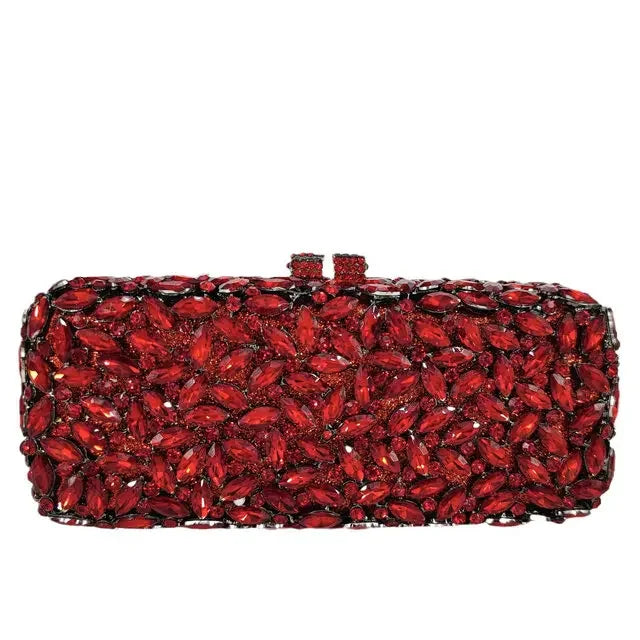 Boutique De FGG Luxury Women Black Crystal Clutch Evening Bags Wedding Bride Rhinestone Clutch Bag Party Dinner Diamond Handbags