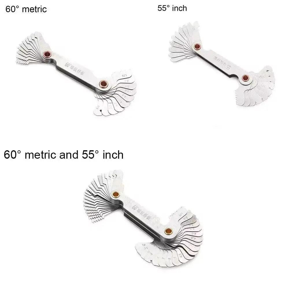 55/60 Degree Metric Inch Thread Plug Gauge Gear Tooth Screw Pitch Gauges Measuring Center Metrisch Thread Measurement Tools