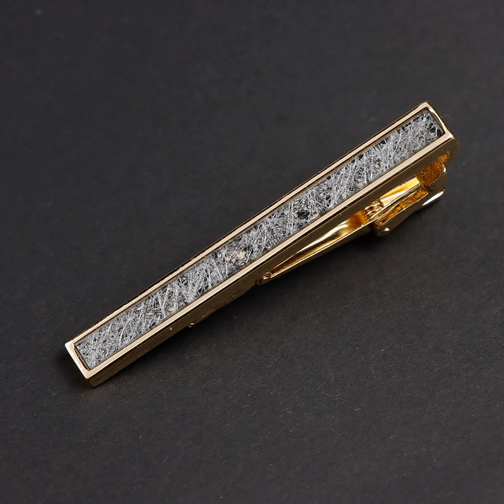 New High Quanlity Classic Golden Sliver 6cm Designer Metal Tie Clips Set Necktie Pin For Men Business Banquet Accessories Gift